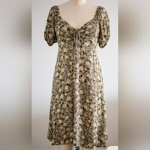 Sozy Green Floral Hailey Mini Dress Size Medium